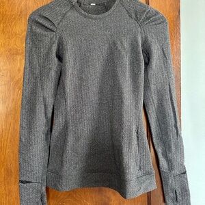 Lululemon Think Fast Long Sleeve - Heathered Herringbone, Size 4